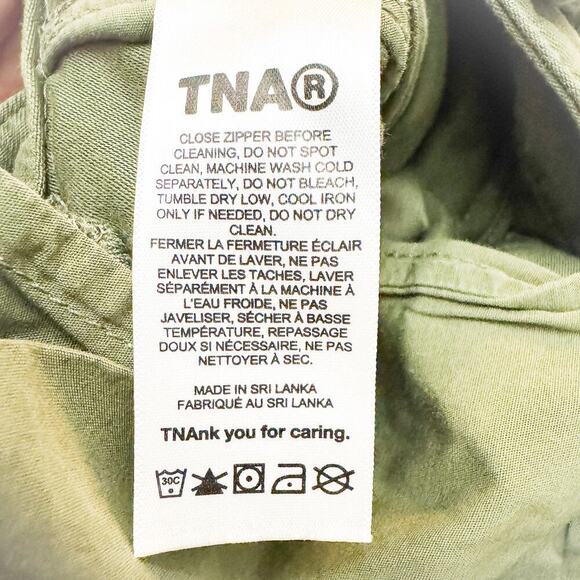 TNA Green Cargo Utility Straight Leg Denim Jeans RVST 03-06-35345-R-SP23 Size 2 - Picture 8 of 9